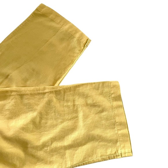 ZARA Yellow Linen Blend Wideleg Trousers Pants Women’s Size Medium - Picture 7 of 11